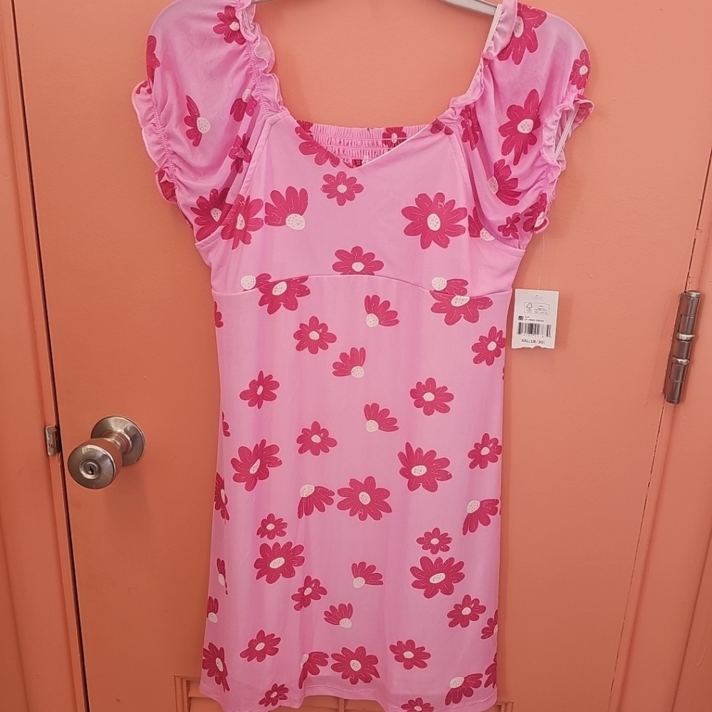 NWT Colorful Planet Girls Size XL(18/20) Floral Dress Nightgown